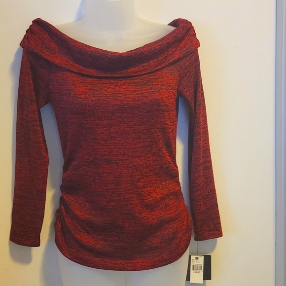 Iz Byer Sweaters - IZ Red Off Shoulder Top Size L NWT